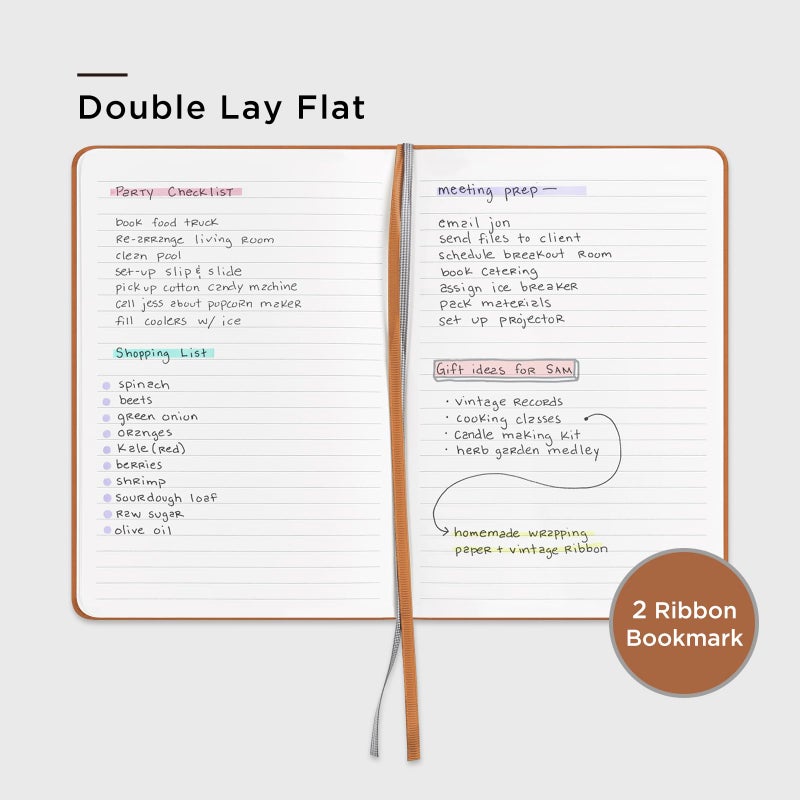 ⩓ Per Se Lined Journal Notebook، 160 صفحة، A5 5.7 × 8 بوصة مجلات ورقية سميكة مسطرة بالكلية للكتابة، دفاتر ملاحظات ذات غلاف فني للنساء والرجال والمدرسة (عبوة واحدة، بني فاتح) - Image 4